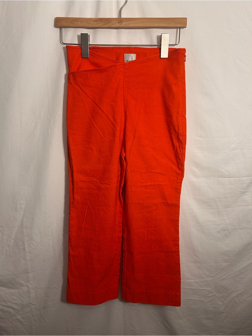 Anthropologie Maeve Bright Orange Crop Wide-Leg Trousers